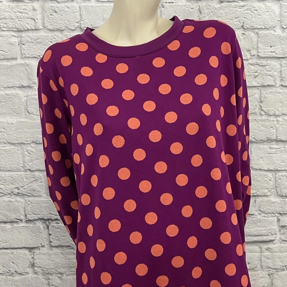 VICTOR GLEMAUD FOR TARGET PINK & PURPLE POLKA DOT LONG SLEEVE DRESS SIZE XL - Picture 2 of 6